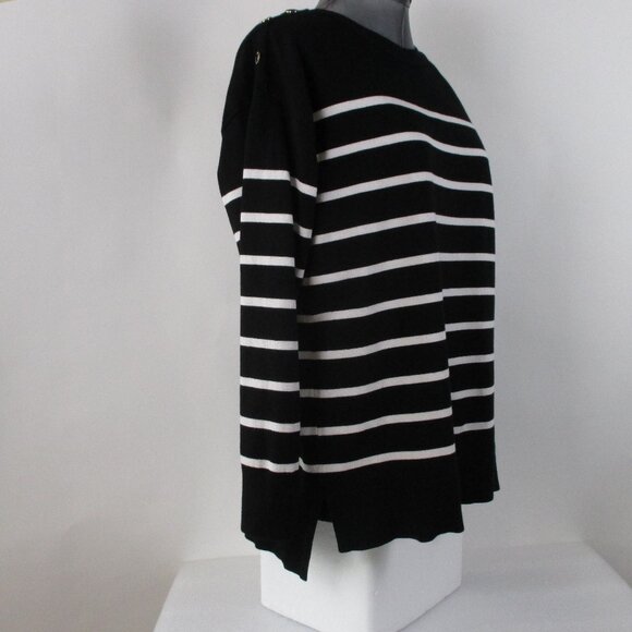 ANNE KLEIN BOAT NECK STRIPED SWEATER - Picture 8 of 14